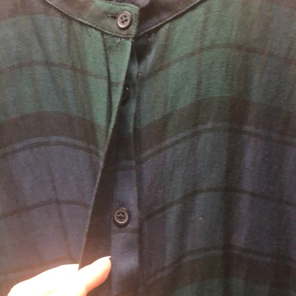 Loft ruffle button-up plaid top - Picture 3 of 7